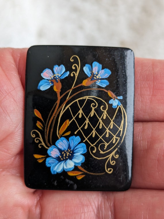 Russian lacquer brooch