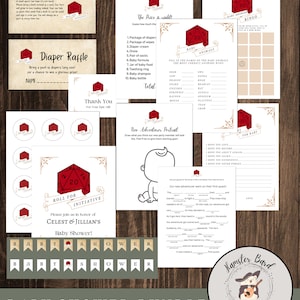 D20 DnD Gender Neutral Baby Shower Pacote COMPLETO, Jogos, Decorações, Cartões de Agradecimento, Convites