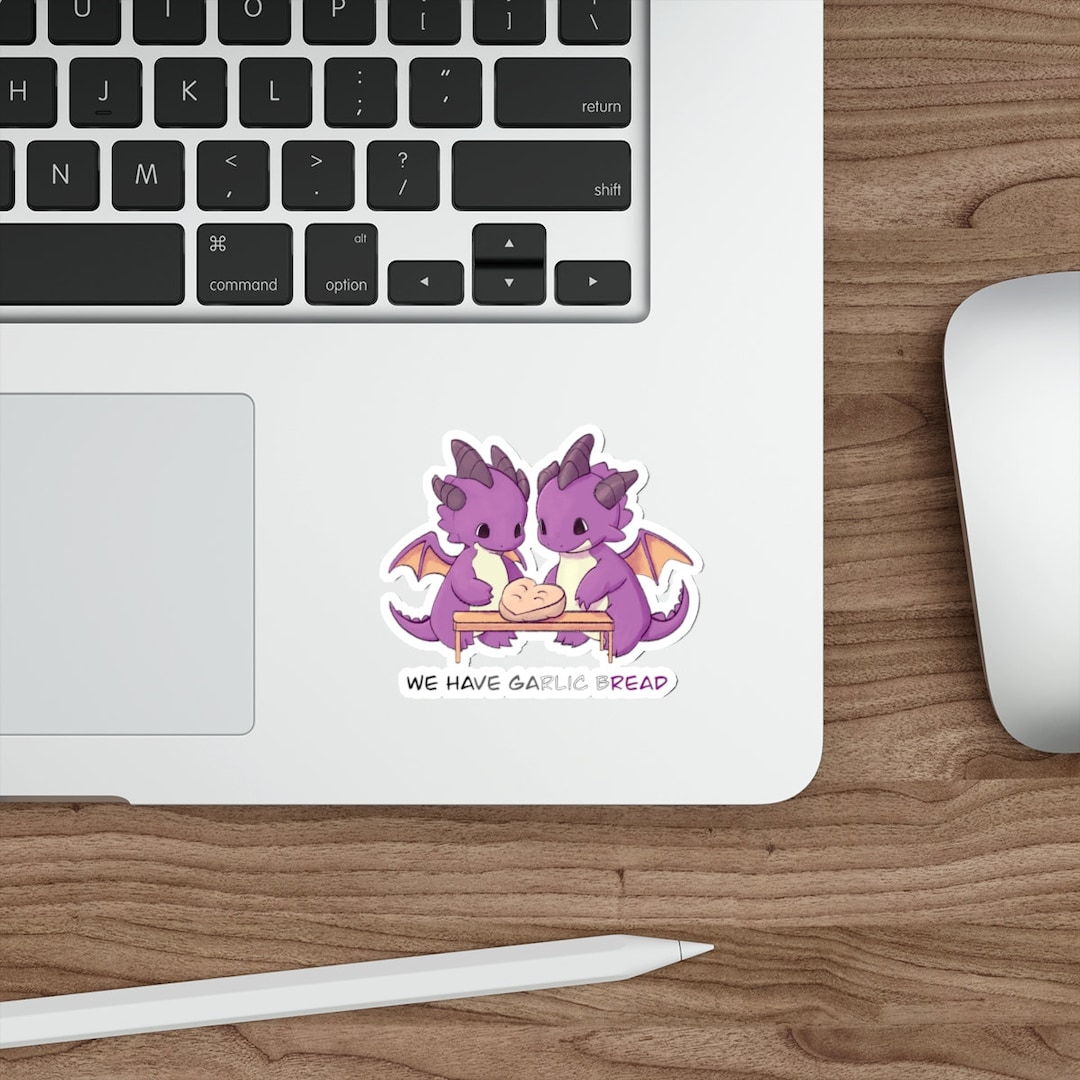 Cute Asexual Dragon Stickers, Garlic Bread Vinyl Decal - Etsy