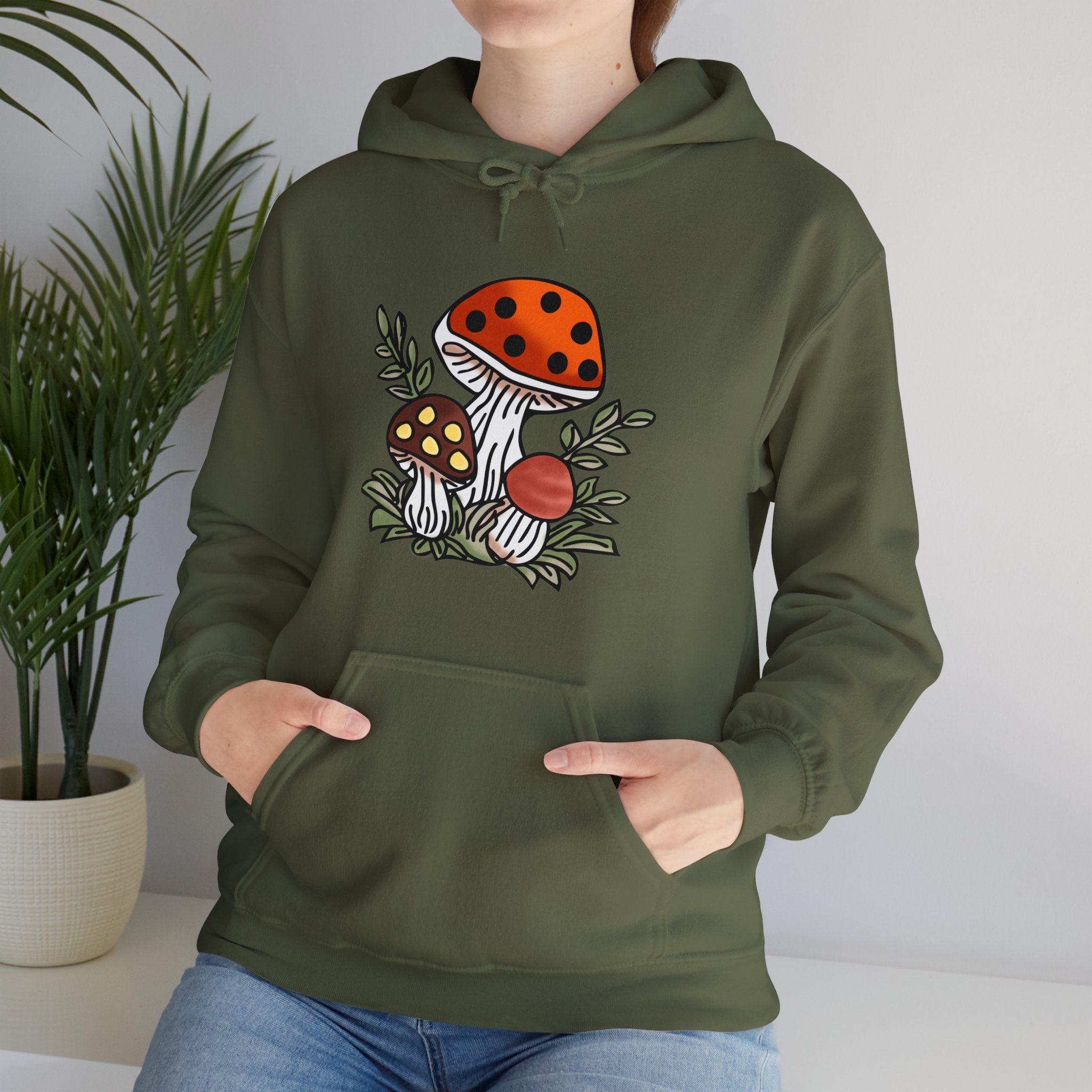 Vintage Sears Merry Mushroom Hoodie | Unisex Heavy Blend™ Hooded Sweatshirt