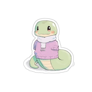 Snuggle Snake Waterproof Die-Cut Sticker