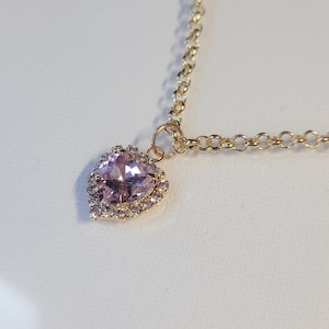 Heart necklace | Princesscore necklace | Princess charm necklace | Gold necklce | CZ charm necklace |Heart pendant | Christmas gifts for her
