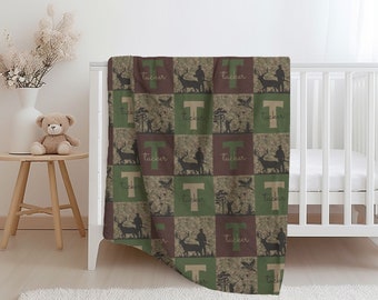Hunting Blanket, Personalized Baby/Toddler Blanket, Deer and Duck Hunting Blanket, Cute Baby Blanket, Sherpa/Minky Baby Blanket Gift