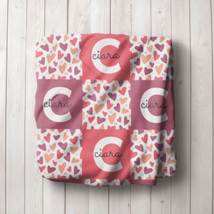 Valentine Heart Blanket, Personalized Baby Blanket, Heart Blanket, Cute Baby Blanket, Sherpa/Minky Blanket Gift, Toddler Girl Blanket