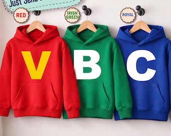 Personalized Initial Kids Hoodie for Cosplay, Custom Letter Halloween Apparel