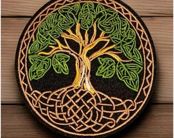 Yggdrasil Lebensbaum Aufnäher: Gesticktes nordisches Motiv