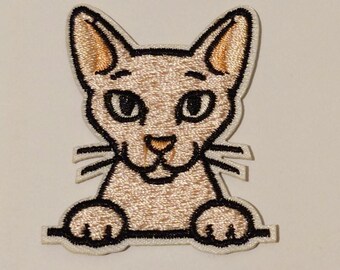 Happy Sphinx Katze Aufnäher Ägyptisch Mau: Gesticktes Haustier Aufnäher