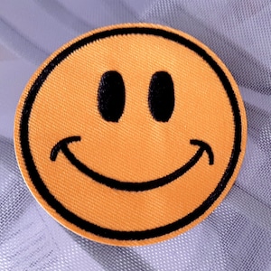Large Classic Yellow Smiley Face Patch Happy Emoji