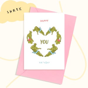 Shrek Geburtstagskarte | Digitale Geburtstagskarte | Ausdruckbare lustige Shrek Geschenk