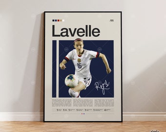 Affiche Rose Lavelle, affiche USWNT, affiche OL Reign, affiche de sport, affiche de joueur de football, art mural football, affiches de chambre de sport