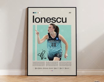 Sabrina Ionescu Poster, New York Liberty, WNBA Poster, Sports Poster, Mid Century Modern, WNBA Fans, Basketball Gift, Sports Bedroom Posters