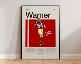 Fred Warner Poster, San Francisco 49ers Print, NFL Poster, Sports Poster, Football Poster, NFL Wall Art, Sports Bedroom Posters