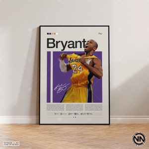 Kobe Bryant Poster, LA Lakers Poster, NBA Poster, Sports Poster, Mid Century Modern, NBA Fans, Basketball Gift, Sports Bedroom Posters