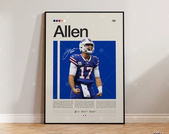 Josh Allen Poster, Buffalo Bills Poster, NFL Poster, Sport Poster, NFL Fans, Football Poster, NFL Wandkunst, Sport Schlafzimmer Poster