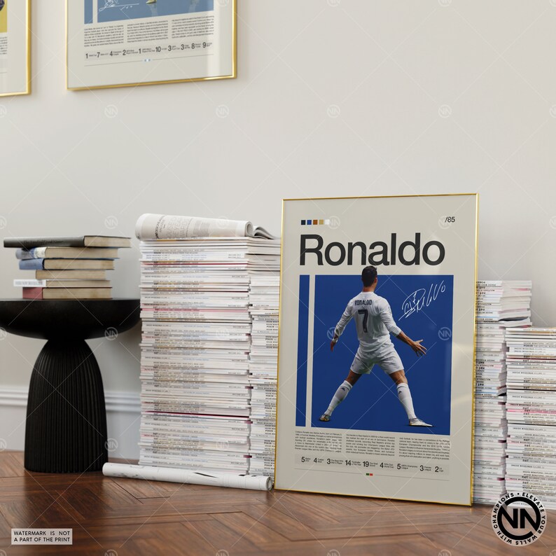 Affiche de Cristiano Ronaldo, affiche du Real Madrid, cadeaux de football, affiche de sport, affiche de football, art mural football, affiches de chambre de sport image 4