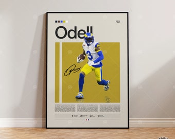 Affiche d'Odell Beckham Jr., impression LA Rams, Super Bowl, affiche de la NFL, affiche de sport, affiche de football, art mural NFL, affiches de chambre de sport