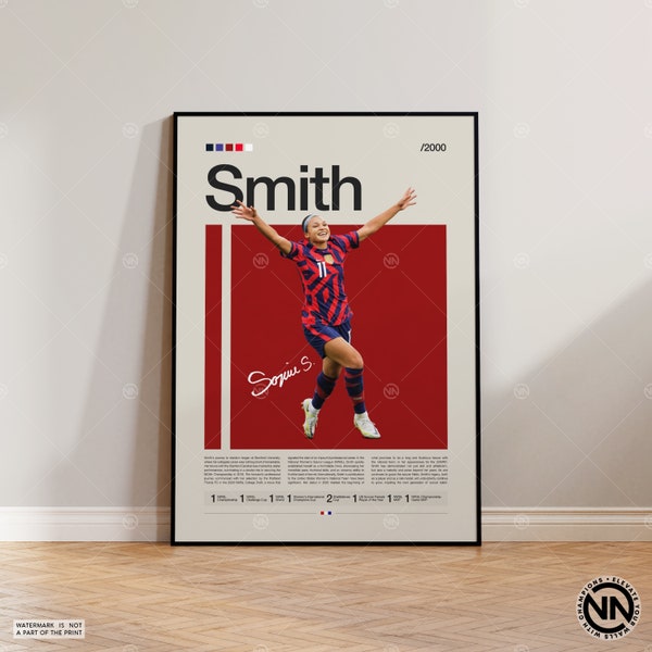 Sophia Smith Poster, USWNT Poster, Portland Thorns Poster, Sports Poster, Football Player Poster, Soccer Wall Art, Sports Bedroom Posters