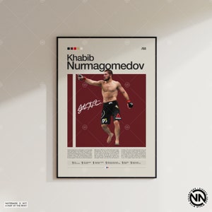 Khabib Nurmagomedov Poster, MMA Poster, Boxing Poster, Sports Poster, Mid-Century Modern, Motivational Poster, Sports Bedroom Posters image 6