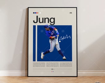 Josh Jung Poster, Texas Rangers Poster, Baseball Prints, Sports Poster, Baseball Player Gift, Baseball Wall Art, Sports Bedroom Posters