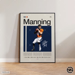 Peyton Manning Poster, Denver Broncos Print, NFL Poster, Sports Poster, NFL Fans, Football Poster, NFL Wall Art, Sports Bedroom Posters