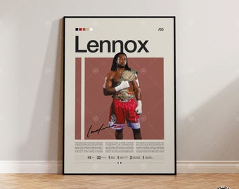 Lennox Lewis Poster, Boxing Poster, Sports Poster, Boxing Wall Art, Mid-Century Modern, Motivational Poster, Sports Bedroom Posters