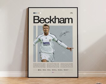 David Beckham Poster, England Fußballer Druck, Fußball Geschenke, Sport Poster, Fußballspieler Poster, Fußball Wandkunst, Sport Schlafzimmer Poster