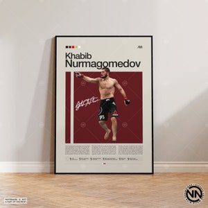 Khabib Nurmagomedov Poster, MMA Poster, Boxing Poster, Sports Poster, Mid-Century Modern, Motivational Poster, Sports Bedroom Posters imagem 1