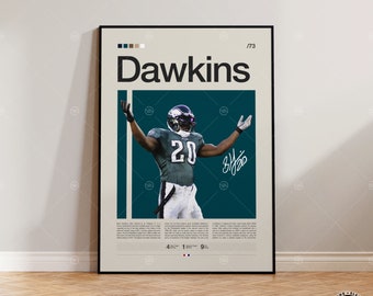 Brian Dawkins Poster, Philadelphia Eagles Poster, NFL Poster, Sports Poster, Football Poster, NFL Wall Art, Sports Bedroom Posters