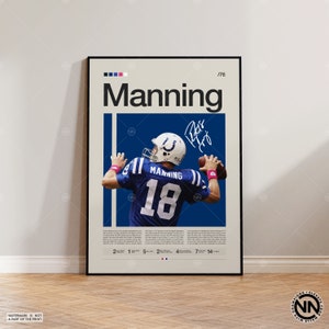 Peyton Manning Poster, Indianapolis Colts Print, NFL Poster, Sports Poster, Football Poster, NFL Wall Art, Sports Bedroom Posters