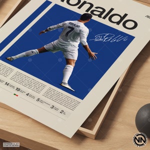 Cristiano Ronaldo Poster, Real Madrid Poster, Soccer Gifts, Sports Poster, Football Poster, Soccer Wall Art, Sports Bedroom Posters image 5