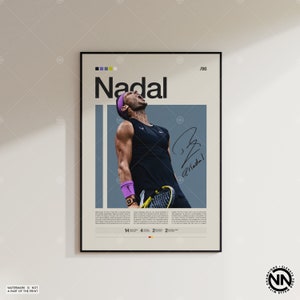 Rafael Nadal Poster, Tennis Poster, Motivational Poster, Sports Poster, Modern Sports Art, Tennis Gifts, Minimalist Poster, Tennis Art zdjęcie 6