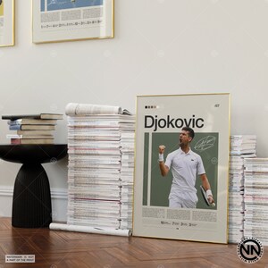 Novak Djokovic Poster, Tennisposter, Motivationsposter, Sportposter, moderne Sportkunst, Tennisgeschenke, minimalistisches Poster, Tenniskunst Bild 4