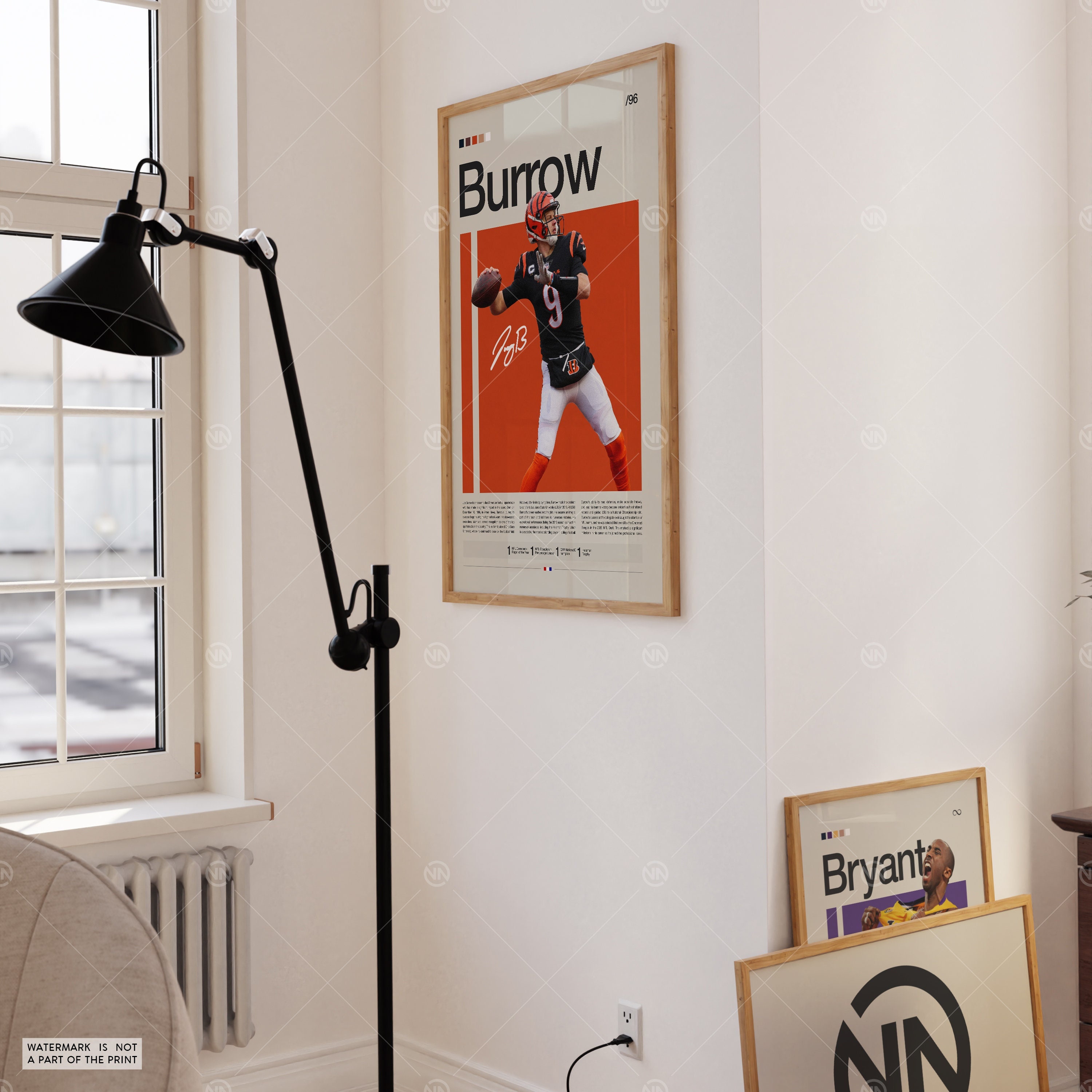 Joe Burrow Poster, Cincinnati Bengals Poster, NFL Poster, Sports Poster ...