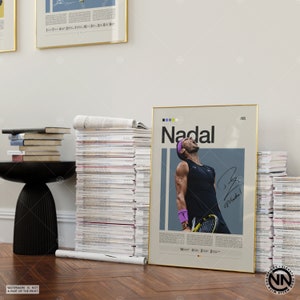 Rafael Nadal Poster, Tennis Poster, Motivational Poster, Sports Poster, Modern Sports Art, Tennis Gifts, Minimalist Poster, Tennis Art zdjęcie 4