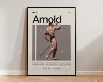 Arnold Schwarzenegger Poster, Bodybuilding Poster, Sports Poster, Motivational Poster, Gym Decor, Fitness Poster, Man Cave Art, Gift for him