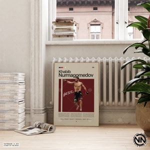 Khabib Nurmagomedov Poster, MMA Poster, Boxing Poster, Sports Poster, Mid-Century Modern, Motivational Poster, Sports Bedroom Posters image 2