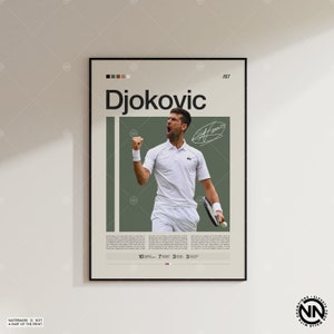 Novak Djokovic Poster, Tennisposter, Motivationsposter, Sportposter, moderne Sportkunst, Tennisgeschenke, minimalistisches Poster, Tenniskunst Bild 6