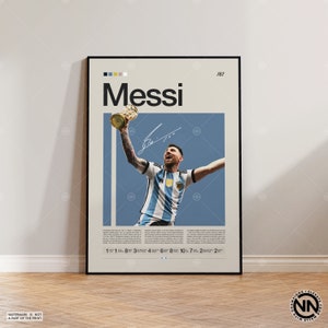 Lionel Messi Poster, Argentina Soccer Print, Soccer Gifts, Sports Poster, Football Player Poster, Soccer Wall Art, Sports Bedroom Posters