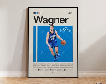 Franz Wagner Poster, Orlando Magic Poster, NBA Poster, Sports Poster, Mid Century Modern, NBA Fans, Basketball Gift, Sports Bedroom Posters