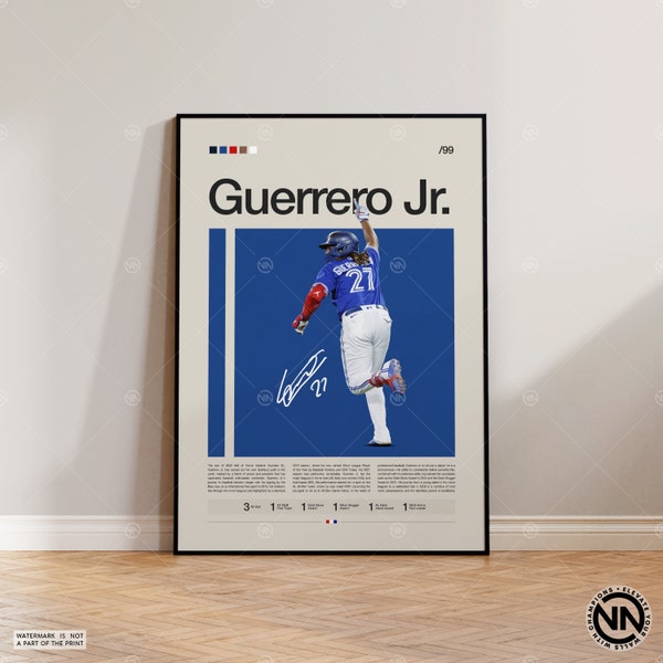 Vladimir Guerrero Jr. Poster, Toronto Blue Jays, Baseball Prints, Sports Poster, Baseball Player, Baseball Wall Art, Sports Bedroom Posters