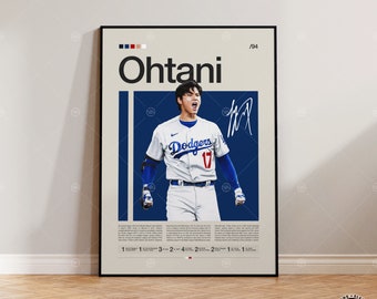 Shohei Ohtani Poster, Los Angeles Dodgers, Baseball Prints, Sports Poster, Baseball Player Gift, Baseball Wall Art, Sports Bedroom Posters