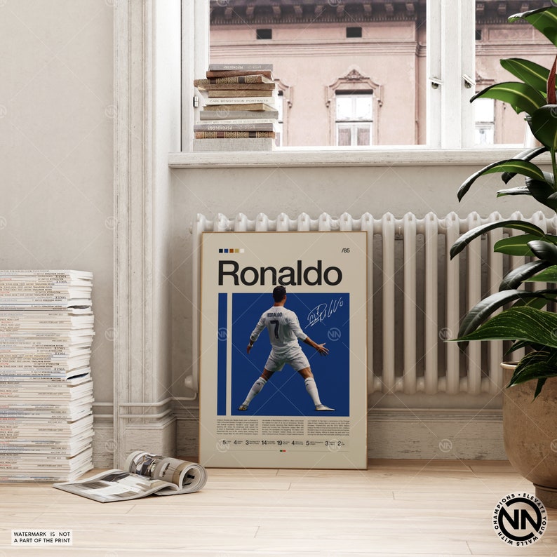 Affiche de Cristiano Ronaldo, affiche du Real Madrid, cadeaux de football, affiche de sport, affiche de football, art mural football, affiches de chambre de sport image 2