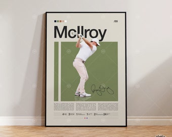 Cartel de Rory Mcilroy, cartel de golf, cartel motivacional, cartel deportivo, arte deportivo moderno, regalos de golf, cartel minimalista, arte de pared de golf
