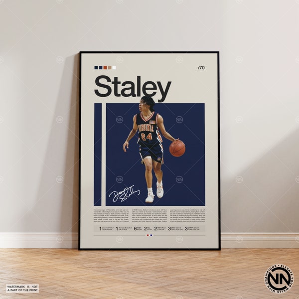 Dawn Staley Poster, Virginia Cavaliers, WNBA Poster, Sports Poster, Mid Century Modern, WNBA Fans, Basketball Gift, Sports Bedroom Posters
