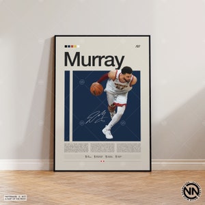 Jamal Murray Poster, Denver Nuggets Print, NBA Poster, Sports Poster, Mid Century Modern, NBA Fans, Basketball Gift, Sports Bedroom Posters