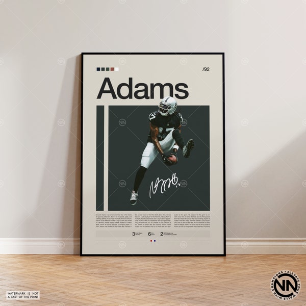 Devante Adams Poster, Las Vegas Raiders Poster, NFL Poster, Sports Poster, Football Poster, NFL Wall Art, Sports Bedroom Posters