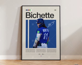 Poster Bo Bichette, impression des Blue Jays de Toronto, impressions de baseball, affiche de sport, cadeau pour joueur de baseball, art mural baseball, affiches de chambre de sport