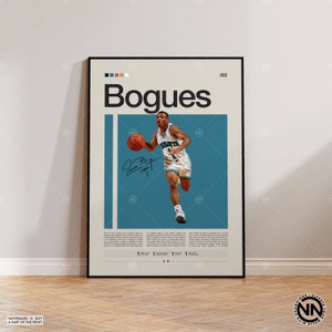 Muggsy Bogues Poster, Charlotte Hornets, NBA Poster, Sports Poster, Mid Century Modern, NBA Fans, Basketball Gift, Sports Bedroom Posters