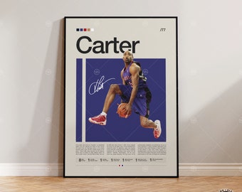 Vince Carter Poster, Toronto Raptors Print, NBA Poster, Sports Poster, Mid Century Modern, NBA Fans, Basketball Gift, Sports Bedroom Posters