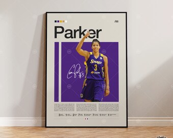 Candace Parker Poster, LA Sparks Poster, WNBA Poster, Sports Poster, Mid Century Modern, WNBA Fans, Basketball Gift, Sports Bedroom Posters